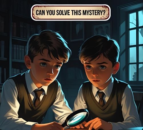 young detectives in search for a clue in a murder mystery