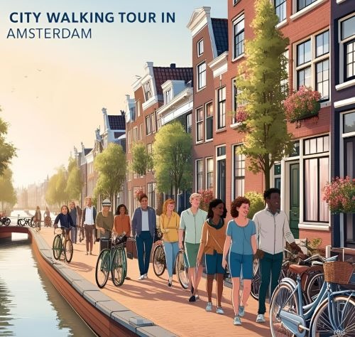 people walking in amsterdam