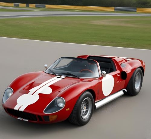 a red sports car with a mickey mouse ears on it