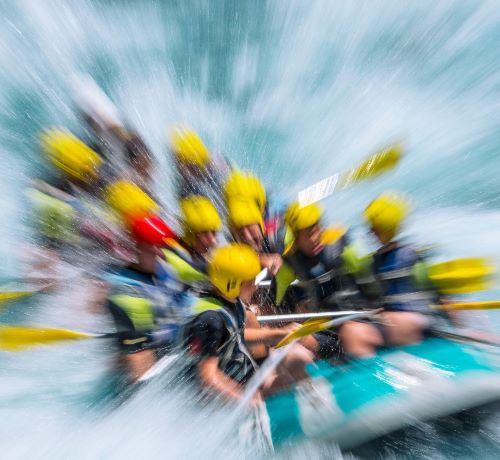 group of people rafting