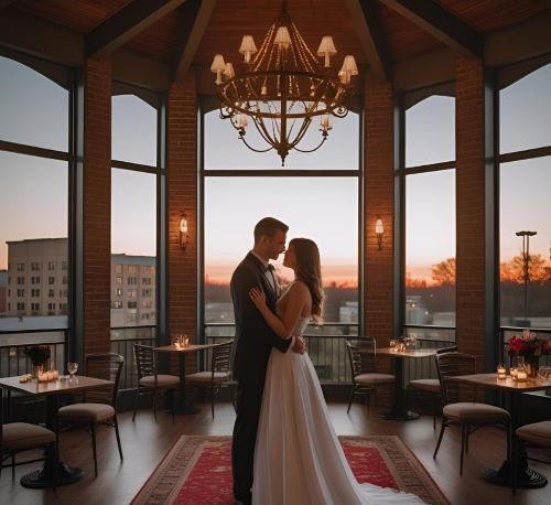 romantic couple at a hotel