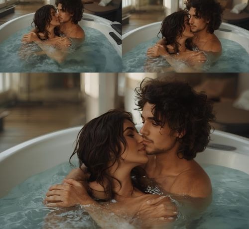 a couple in a jacuzzi in a romantic hotel in rotterdam