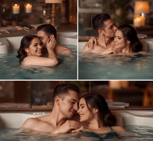  a couple in a jacuzzi in a romantic hotel in rotterdam