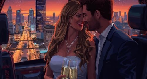 a man and woman in a helicopter cockpit