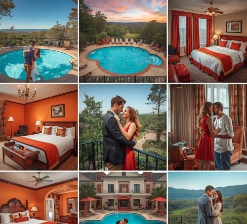 mixed photo of a romantic couple and hotel in knoxville tn