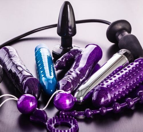 a variety of different types of sex toys