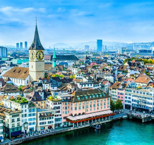 a cityscape of zurich, switzerland