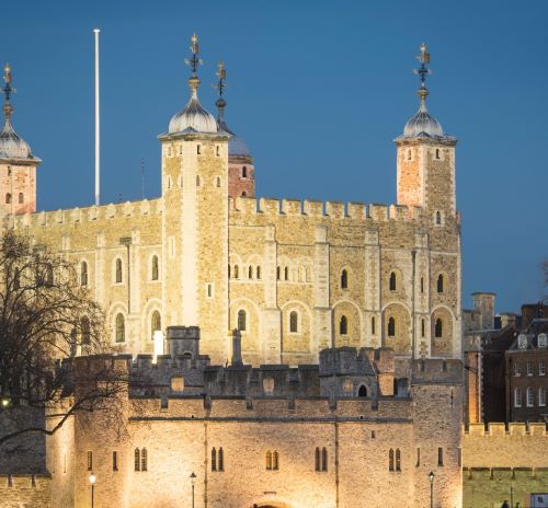 a large building with a tower of a building