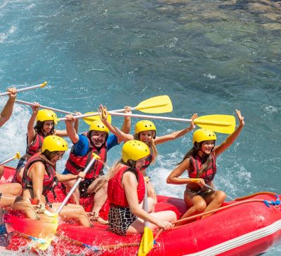 group of people rafting