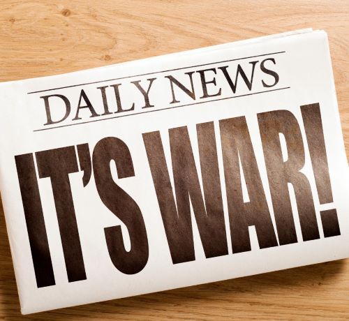 a newspaper article about the war in the news