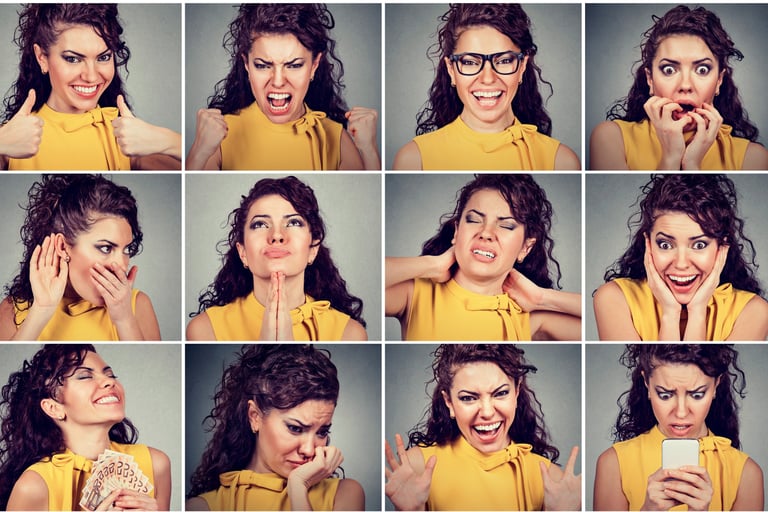 Emotional expression - illustration of human feelings and spiritual growth