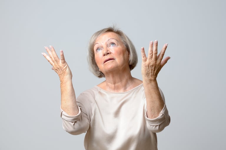 Person overcome by doubt - illustration of spiritual struggle and fear