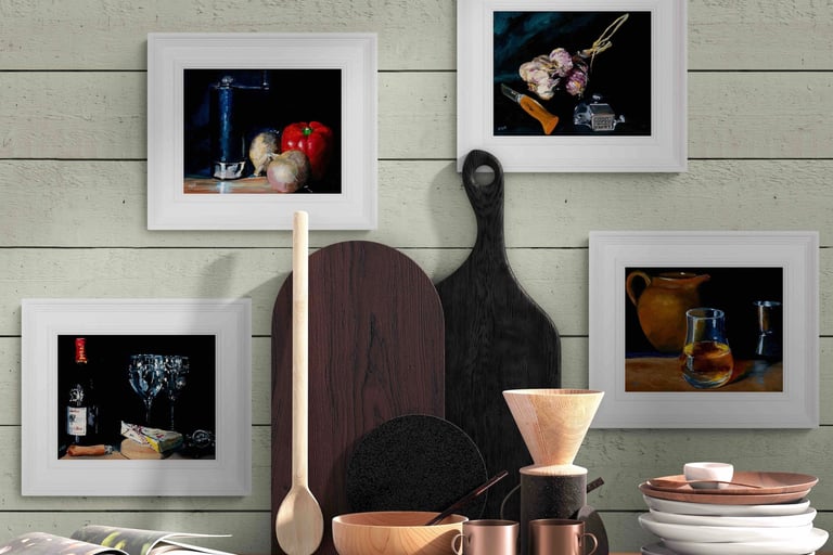 the kitchen oil paintings from Chris Gill