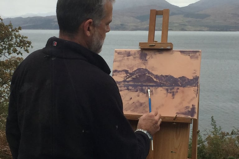 painting outdoors