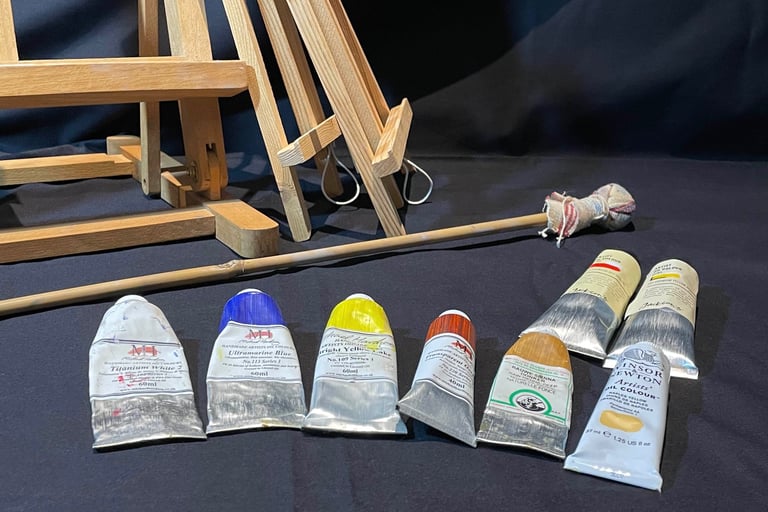 paints from Jacksons and Michael Harding hand made paints
