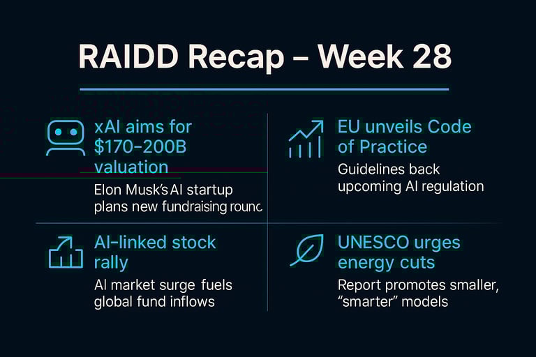 Overview of AI news topics in week 28 2025
