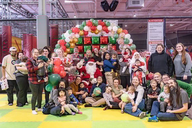 Group shot of the Island Bloom Christmas Party