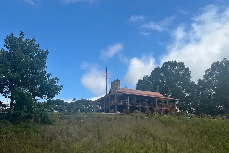 Mountain top home in Burnsville, North Carolina representing residential locksmith services including smart locks and rekey