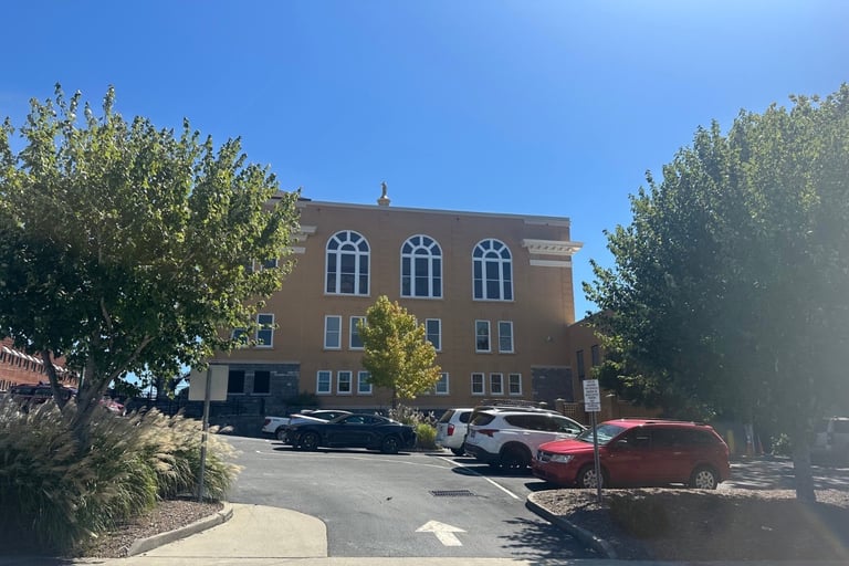 Downtown Hendersonville building representing commercial locksmith services including master key systems & smart locks