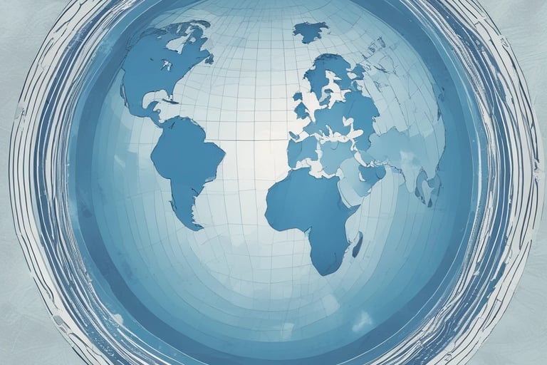 desk globe on white table