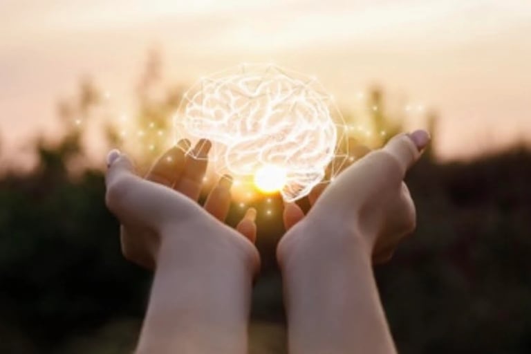 énergie du cerveau entre les mains avec reiki