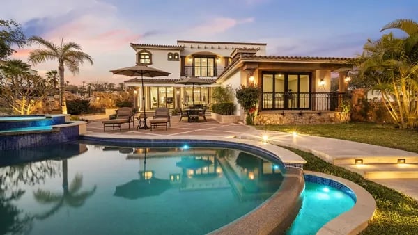Professional real estate photography of a luxury villa exterior in Cabo del Sol
