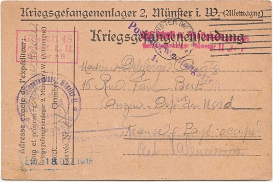 Kriegsgefangenensendung Postüberwachungstelle 1.
