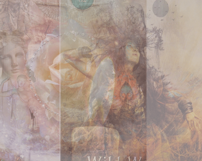 Archetypal feminine figures—Mother Rose and the Wild Woman—blending symbols of ancestral power