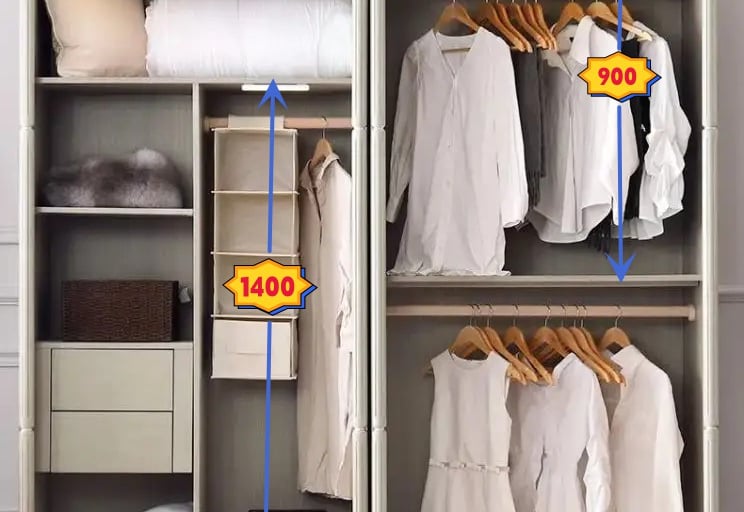 wardrobe hanging space