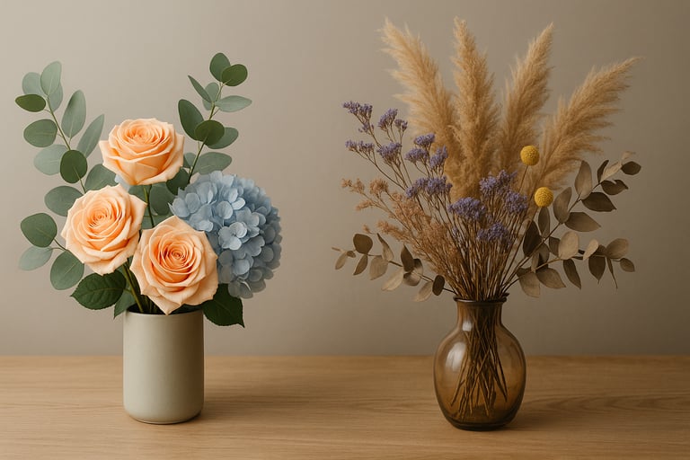 preserved flower vs dried flower