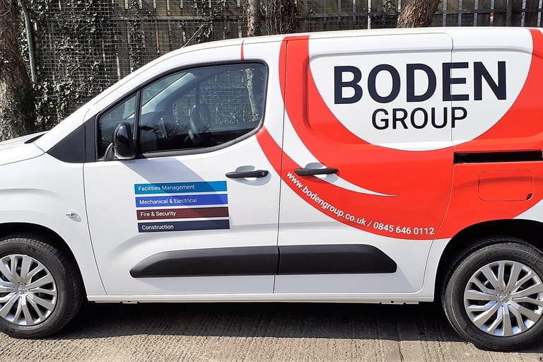 Side view of Boden van