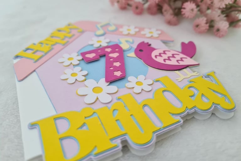 Making birthday card using Cricut Maker