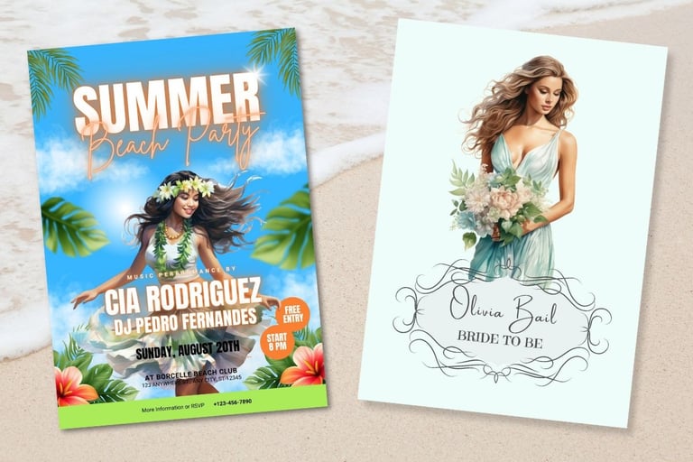 Commercial use tropical summer vacation clipart Make invitations with PNG