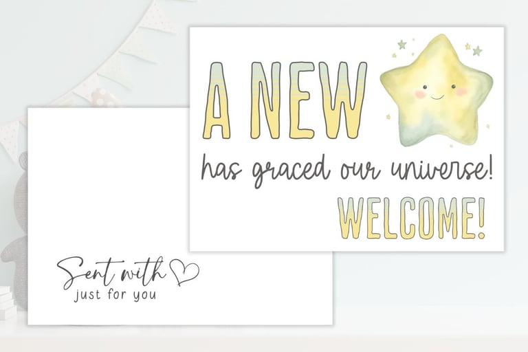 Printable newborn baby card