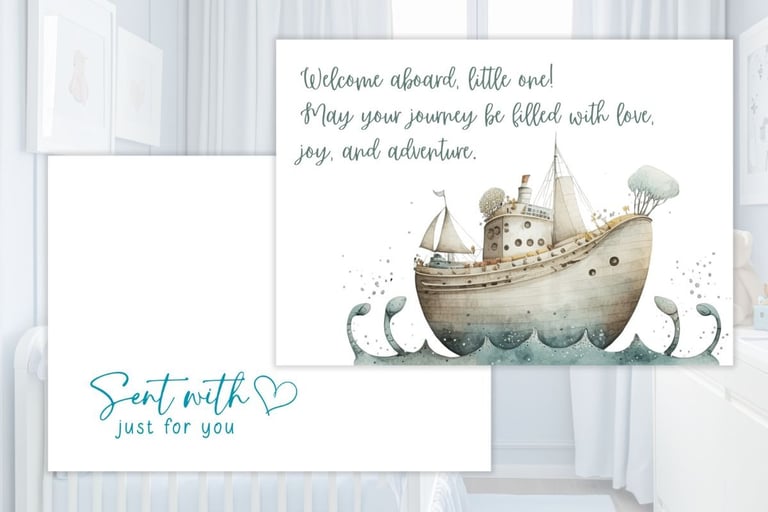 Printable newborn baby boy card