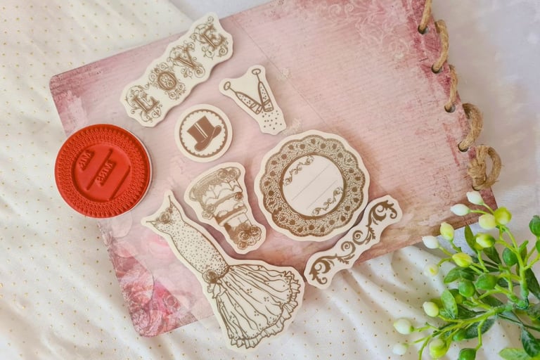 Beginner's guide for stamping - Different types of craft stamps: Rubber stamps vs. Clear stamps