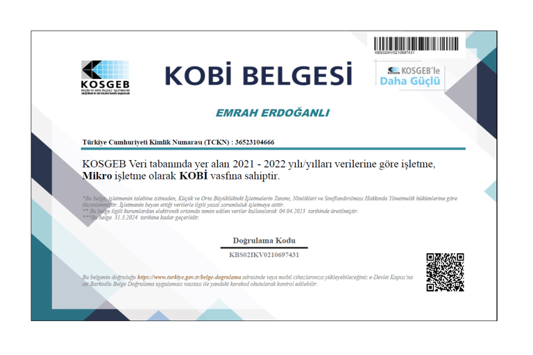 kurtarıcı imalatı işyeri belgeleri