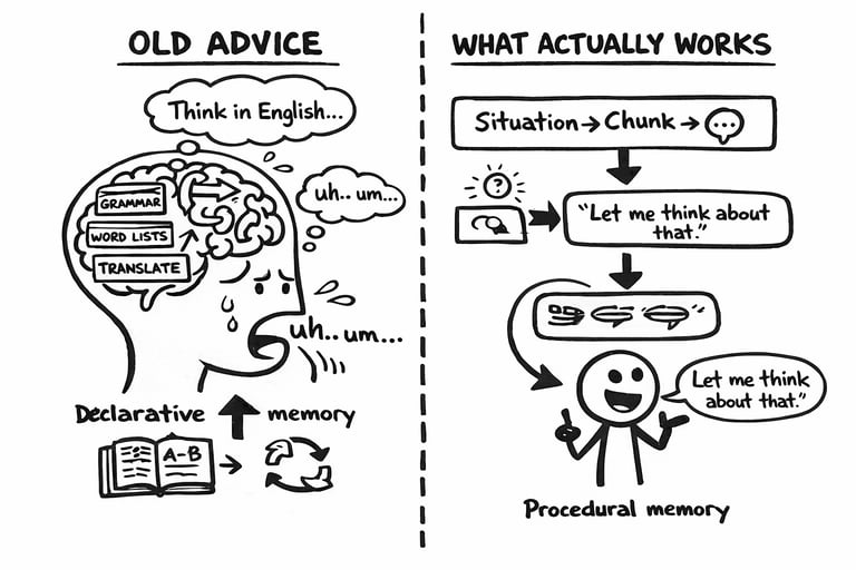 how to think in english