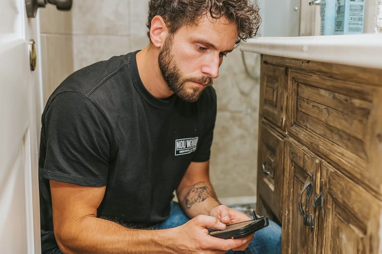 MoldWarden technician testing for mold in Carlsbad San Diego