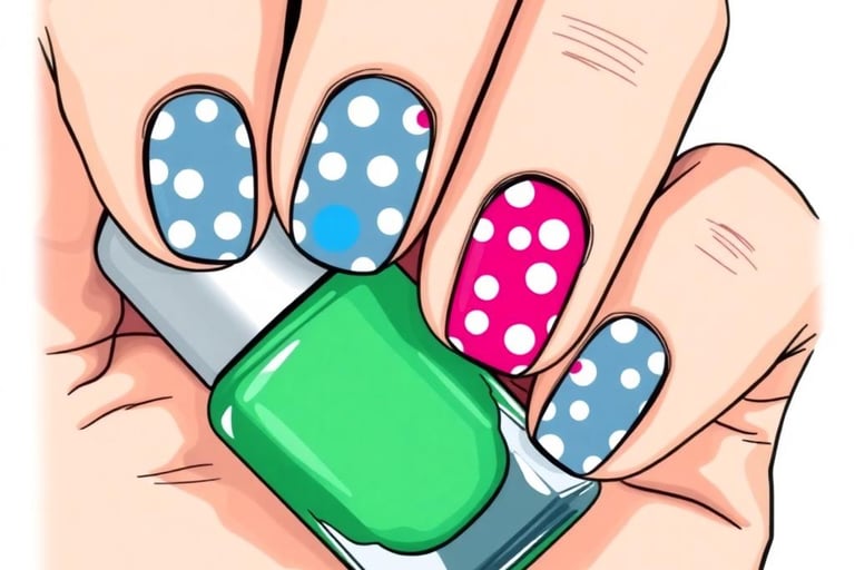a person's hand painted nail polish manicures