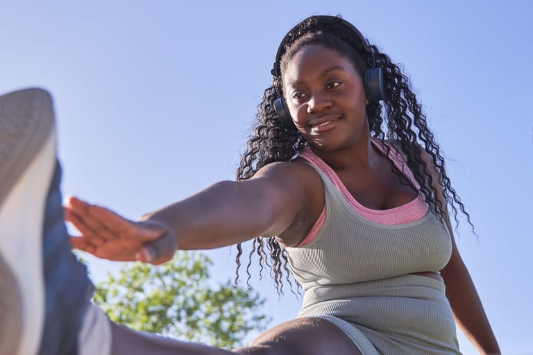 a woman exercise stretching