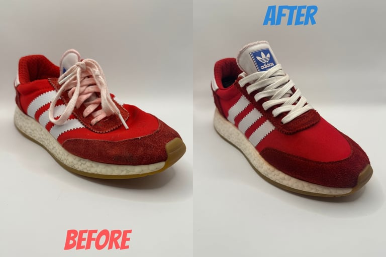 KicksReboot carried out a deep renovation of Adidas Iniki Runner, comparison of shoes before and after the process