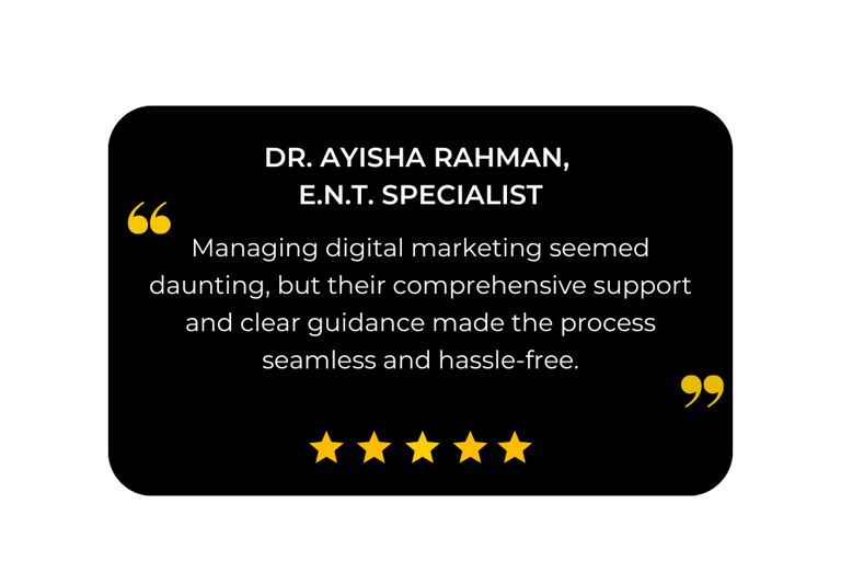 a customer review that tells how the package for healthcare digital marketing helped