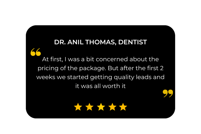 a user review, telling how the pricing was justified with quality results
