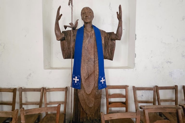 Statue of St David in St David's Church, Llanwrtyd Wells