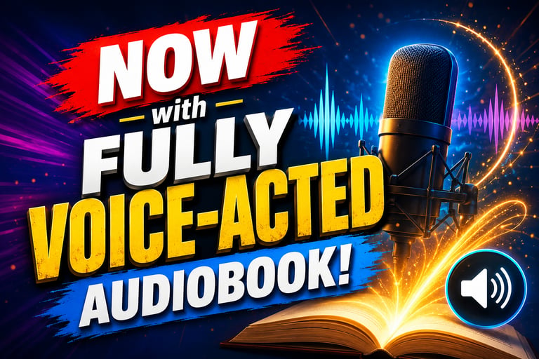 Splash advertising graphic for the fully voice-acted audiobook version of Galendor