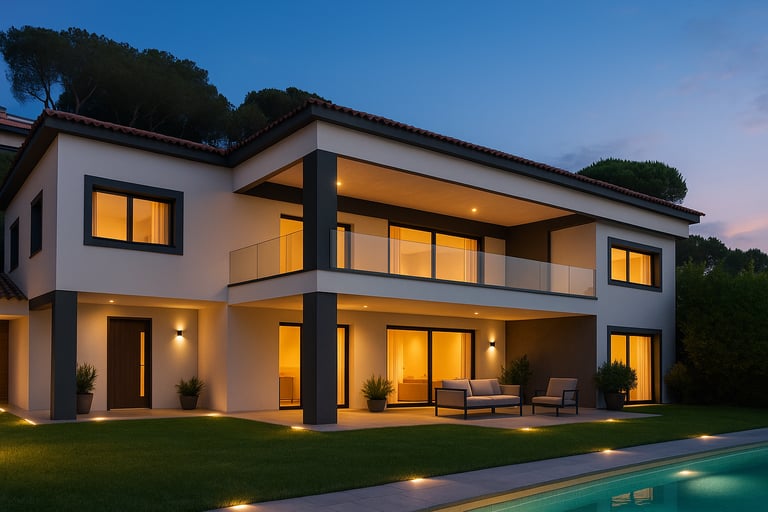 Diseño 3D de rehabilitación de vivienda unifamiliar moderna en Sant Andreu de Llavaneres