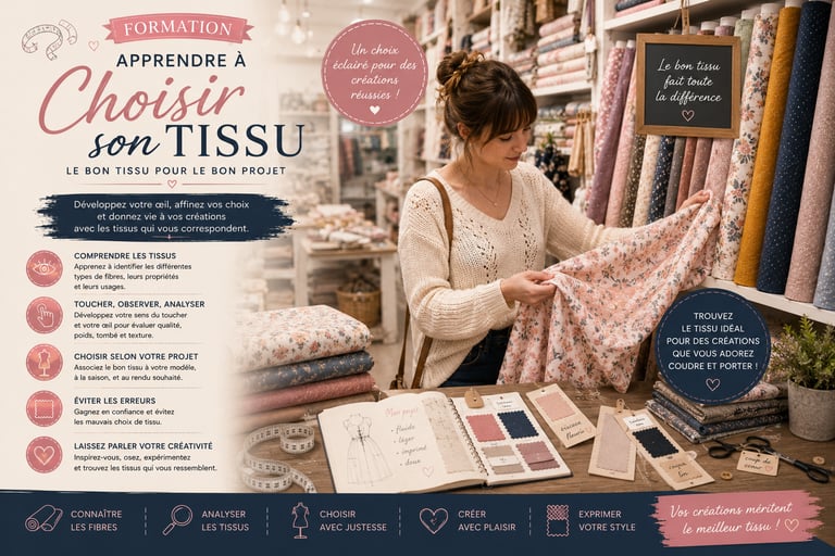Formation reconnaitre tissu, placement patron
