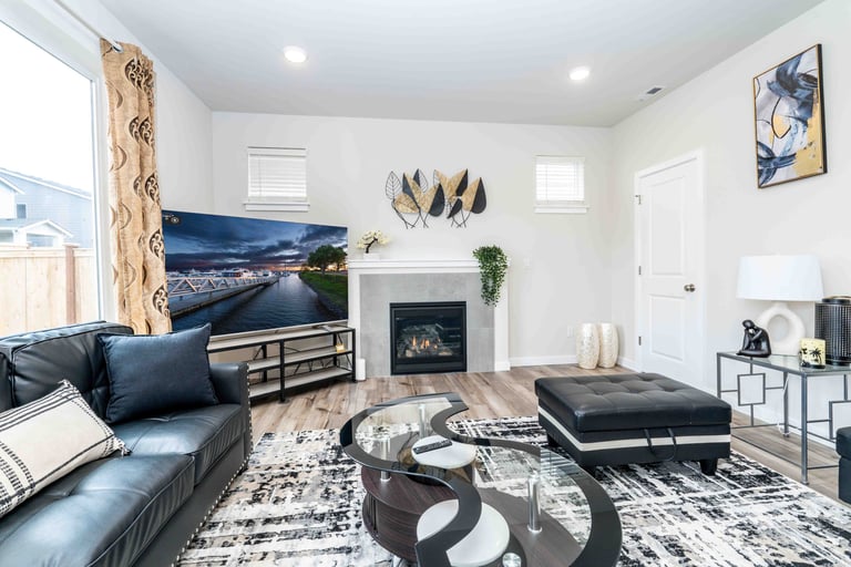 Interior Real Estate Photography of living room Marysville, WA.