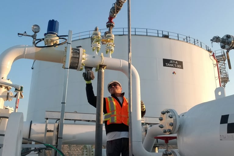 Industrial painting a Jet Furl Tank Farm